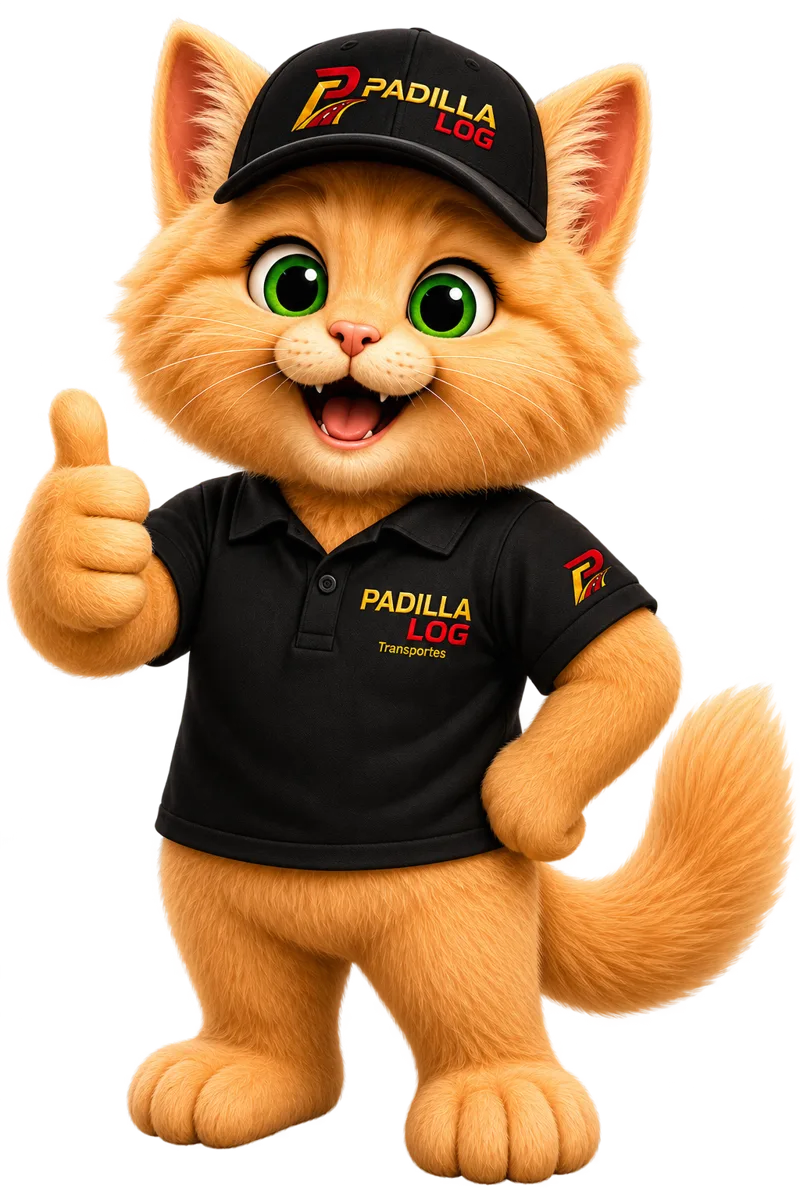 Fret, o mascote da Padilla Log, fazendo joinha